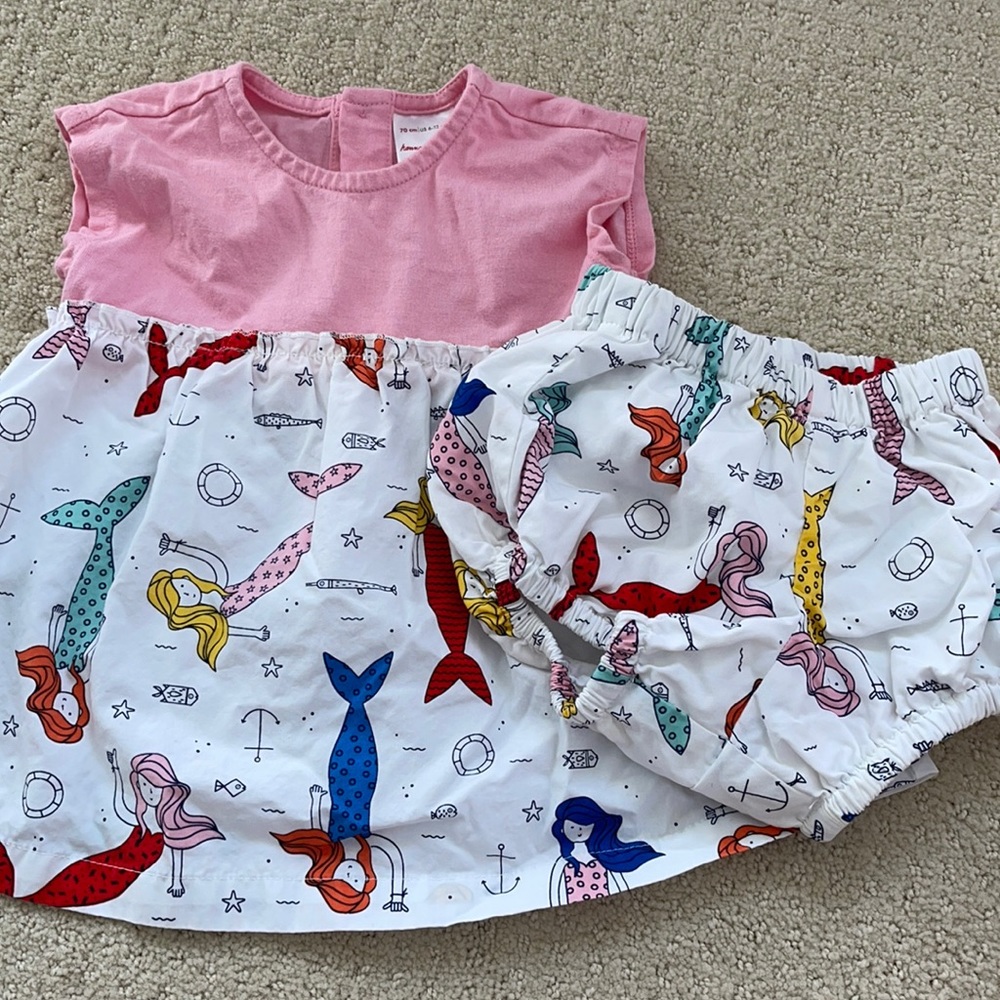 Hanna Anderson dress and fancy pants